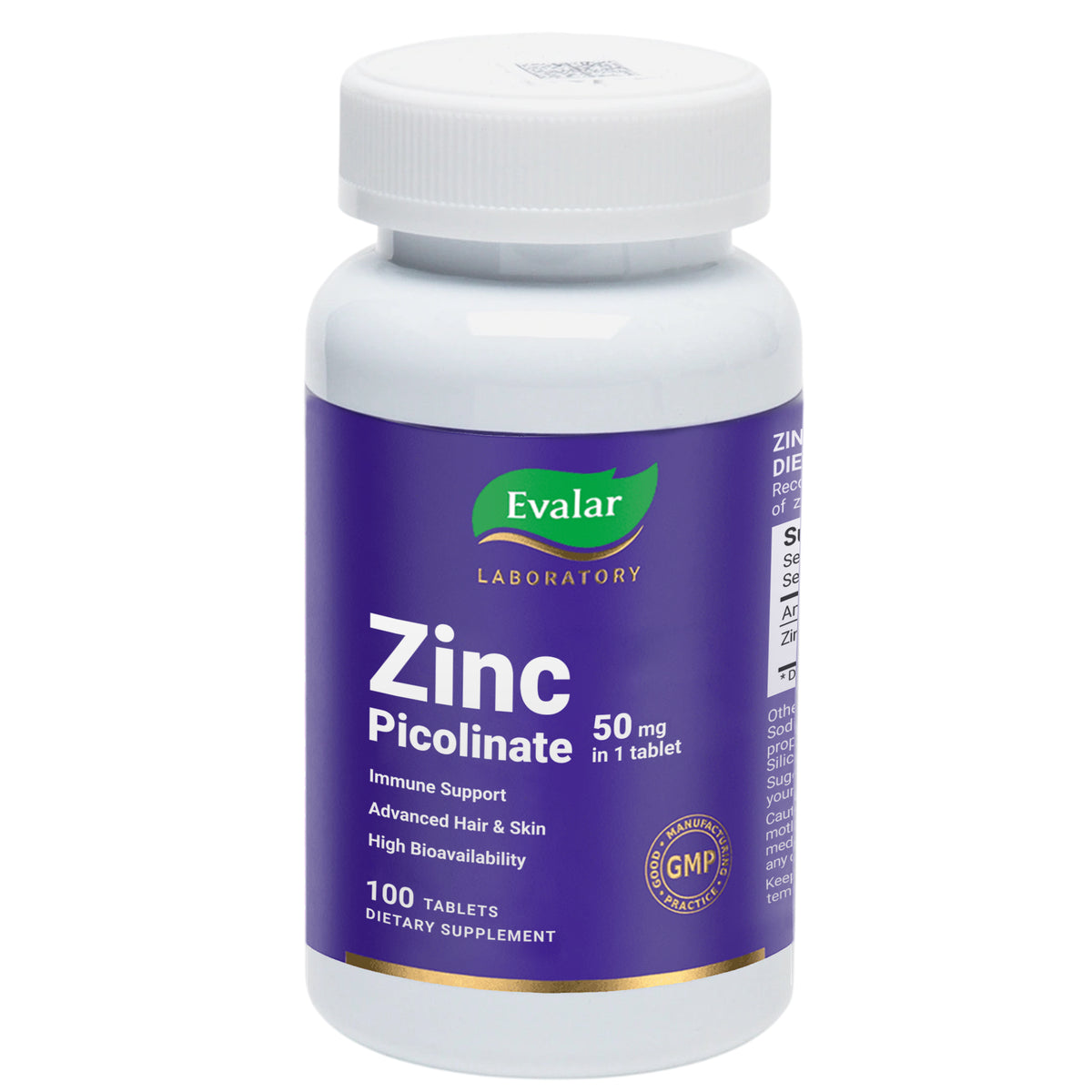Evalar Zinc Picolinate 50 mg 100 Tablets