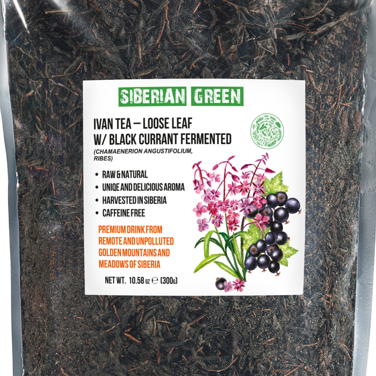 Siberian Green Fermented Ivan Tea with Black Currant Leaves – 300g