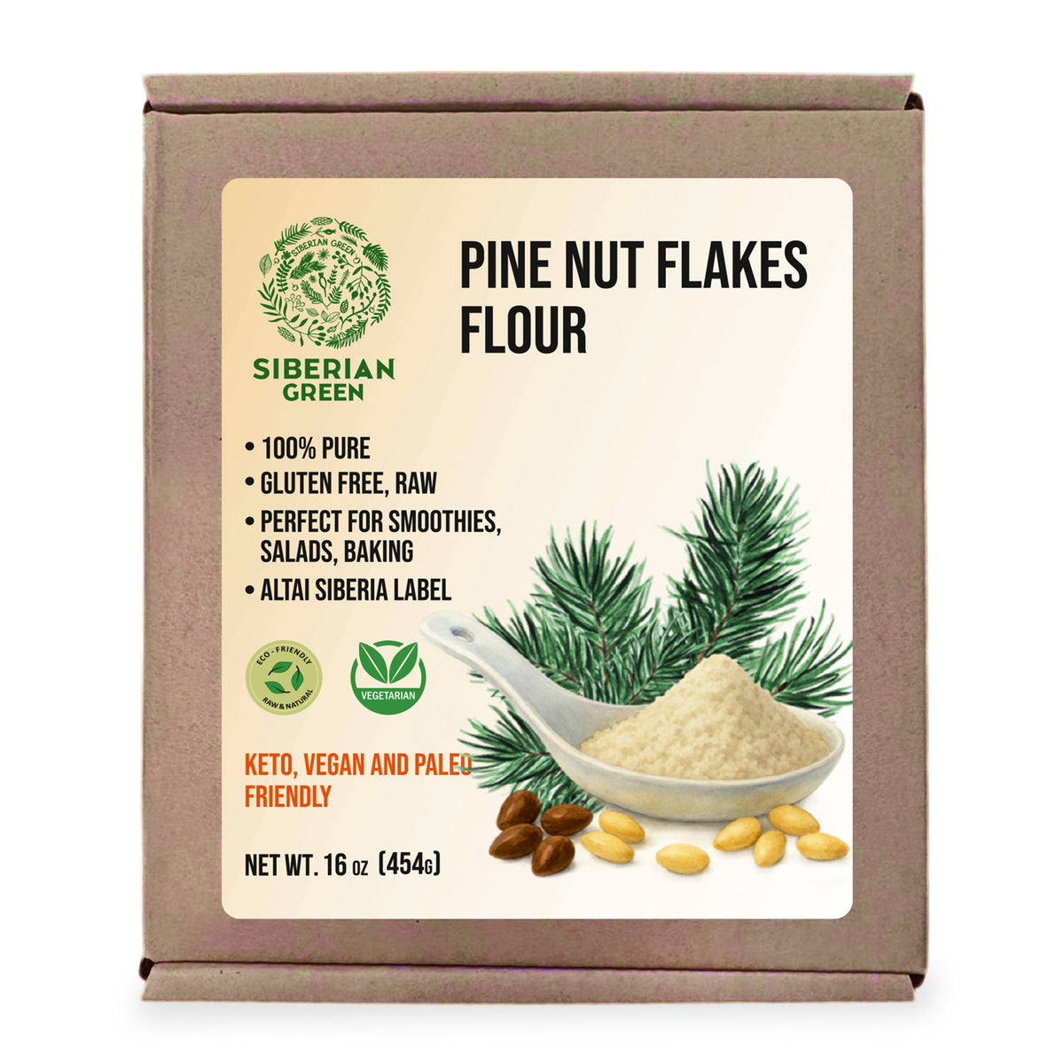 Siberian Pine Nut Flour (Kernel Powder) – 454g / 1 lb