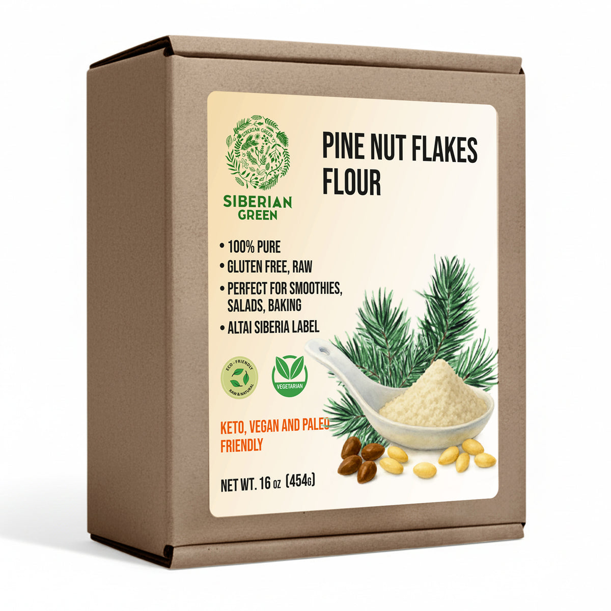 Siberian Pine Nut Flour (Kernel Powder) – 454g / 1 lb