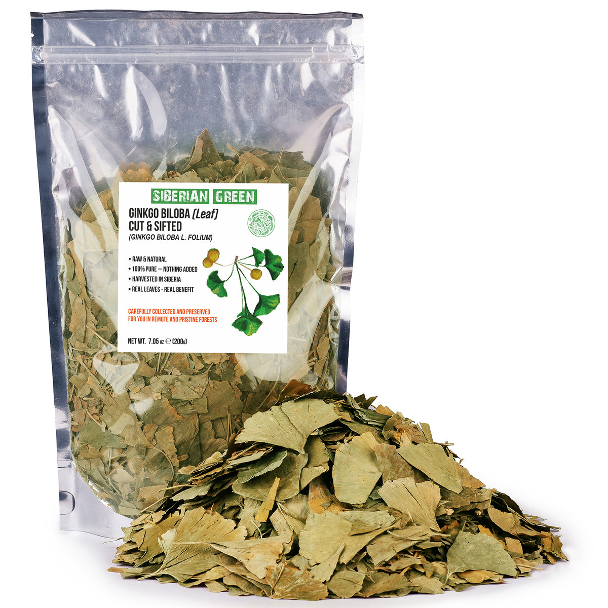 Organic Ginkgo Leaf Tea – 200g Premium Ginkgo Biloba Leaves with Sea Buckthorn