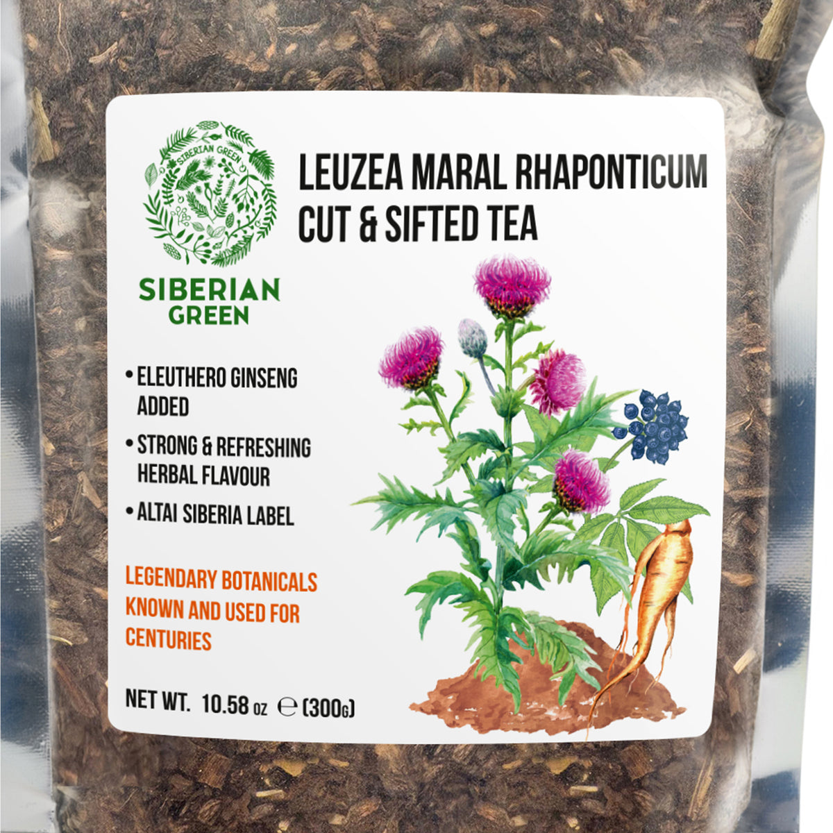 Polvo suelto de té de raíz de leuzea 300 g (10,58 oz) Maral Rhaponticum carthamoides recolectado de forma silvestre de Altai