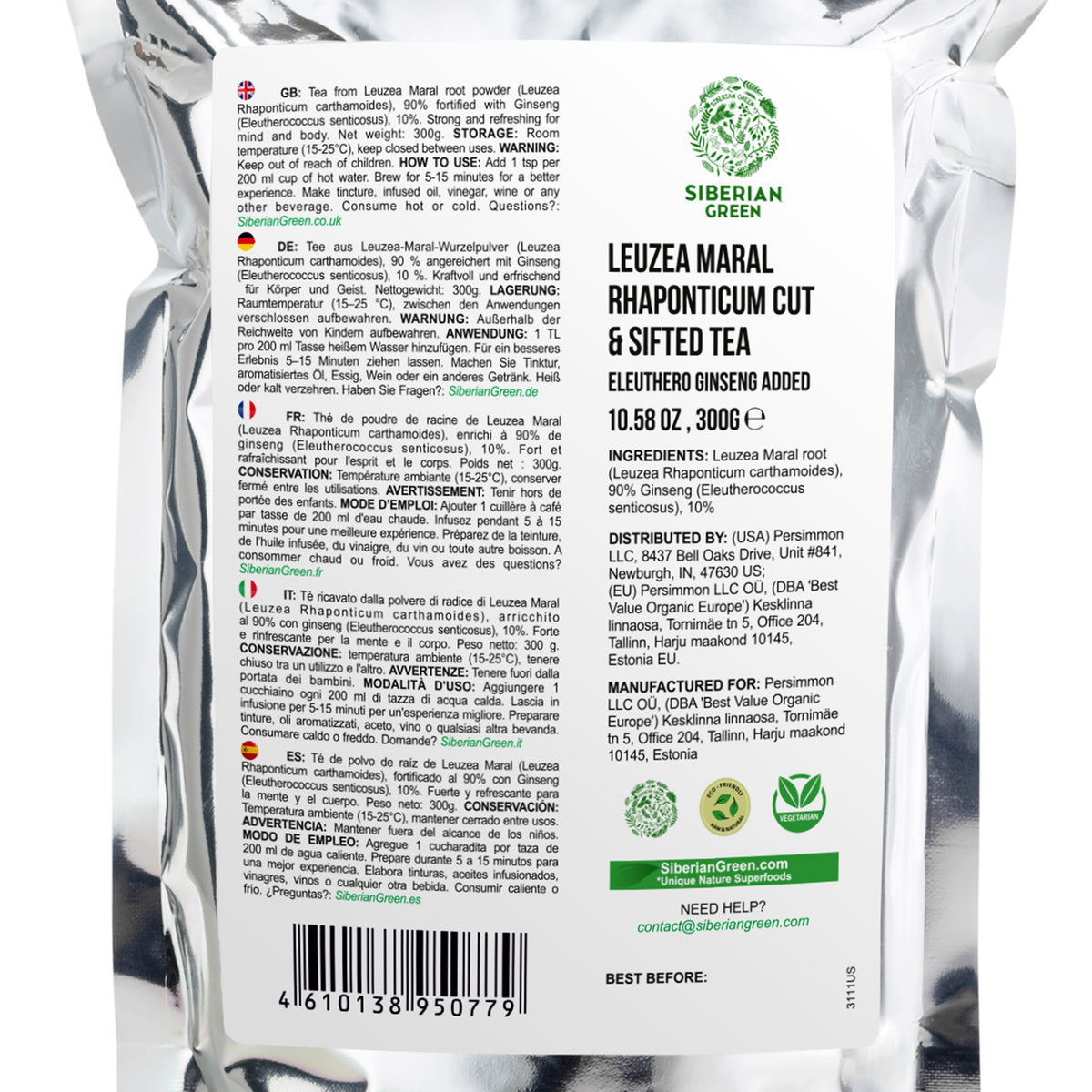 Polvo suelto de té de raíz de leuzea 300 g (10,58 oz) Maral Rhaponticum carthamoides recolectado de forma silvestre de Altai