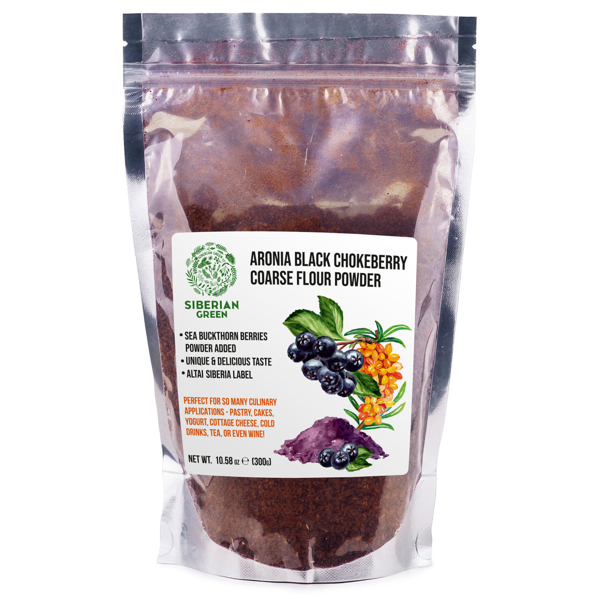 Siberian Green - Black Aronia Berry & Sea Buckthorn Powder – 300g (10.58 oz)
