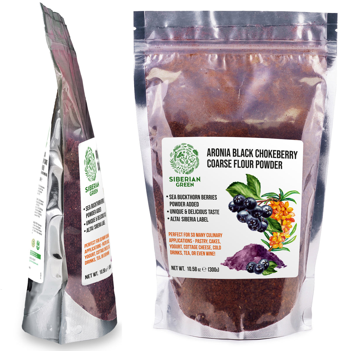 Siberian Green - Black Aronia Berry & Sea Buckthorn Powder – 300g (10.58 oz)