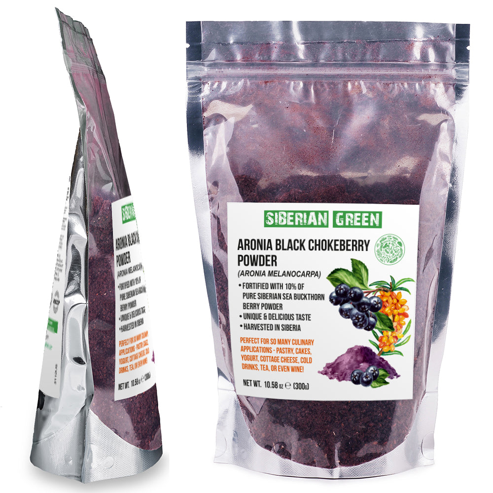 Aronia Berry Powder | Wild-Harvested Siberian Black Chokeberry | 300g
