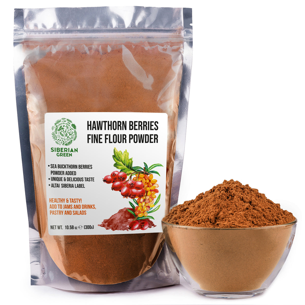 Siberian Hawthorn Powder with Sea Buckthorn – 300g