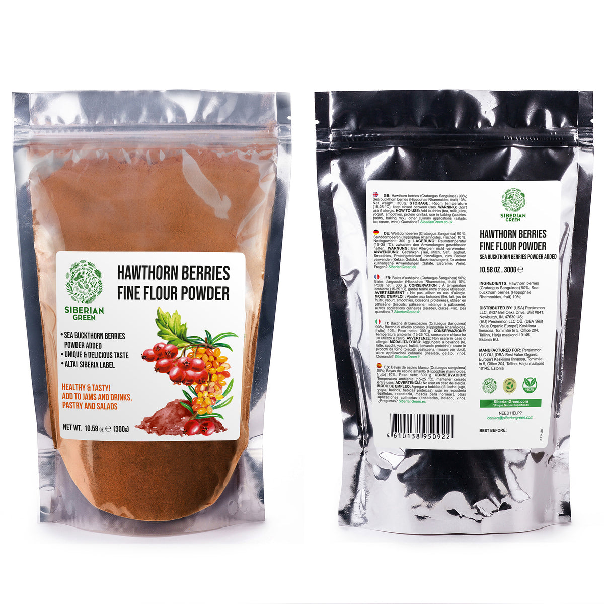 Siberian Hawthorn Powder with Sea Buckthorn – 300g
