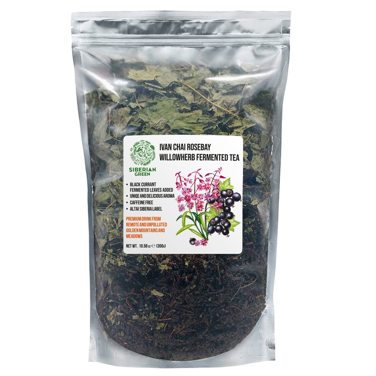 Siberian Green Fermented Ivan Tea with Black Currant Leaves – 300g