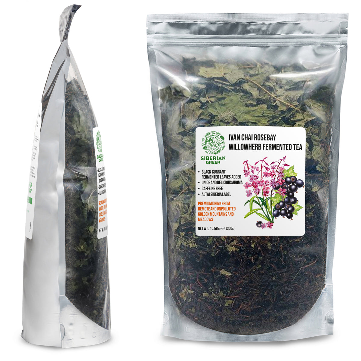 Siberian Green Fermented Ivan Tea with Black Currant Leaves – 300g