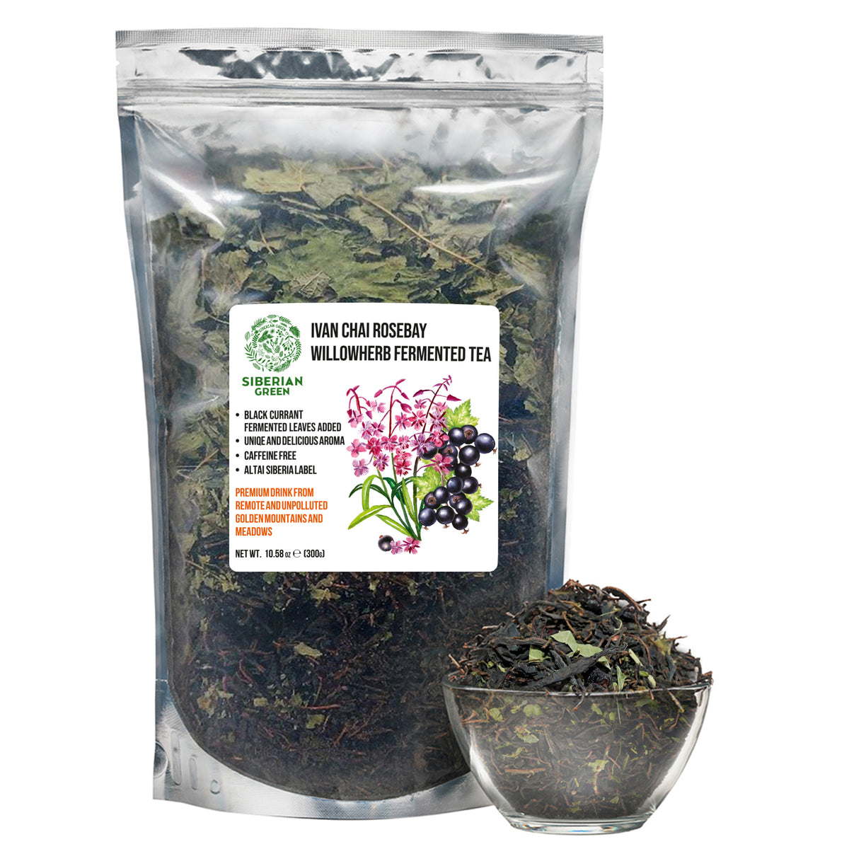 Siberian Green Fermented Ivan Tea with Black Currant Leaves – 300g