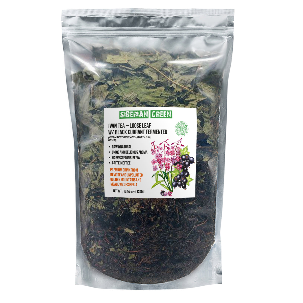 Siberian Green Fermented Ivan Tea with Black Currant Leaves – 300g