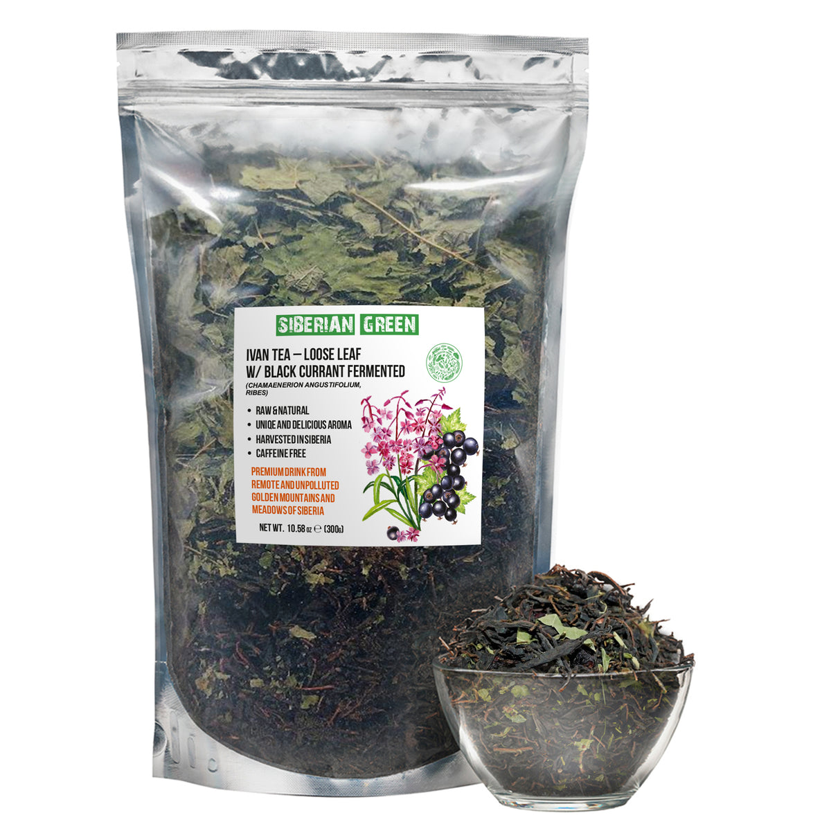 Siberian Green Fermented Ivan Tea with Black Currant Leaves – 300g