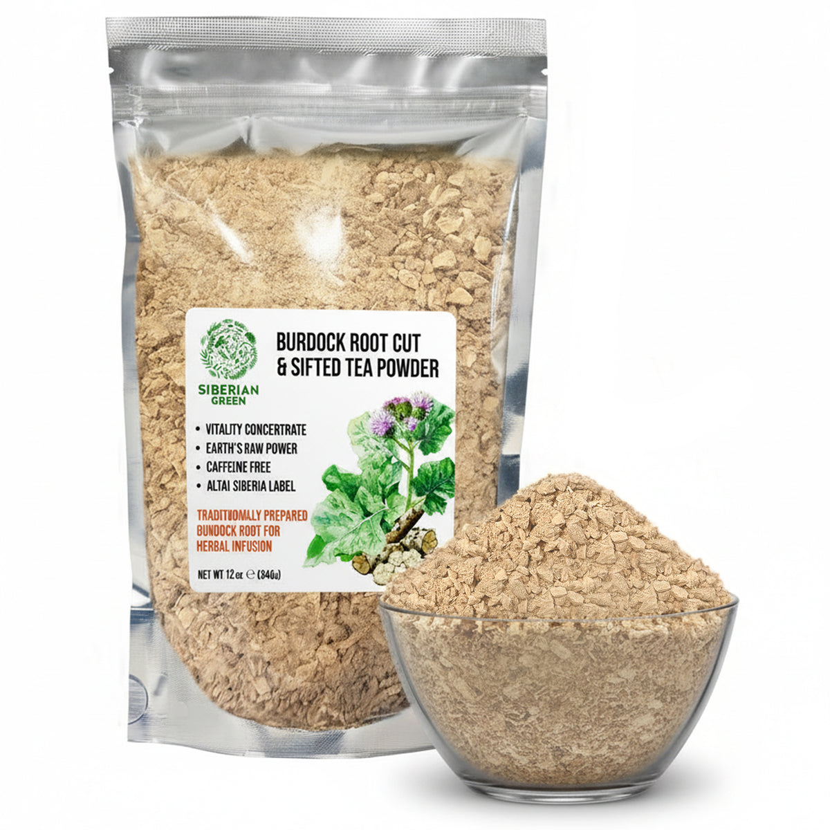 Siberian Burdock Root Cut and Sifted Coarse Powder Tea 12 oz (340g) Traditional Arctium lappa