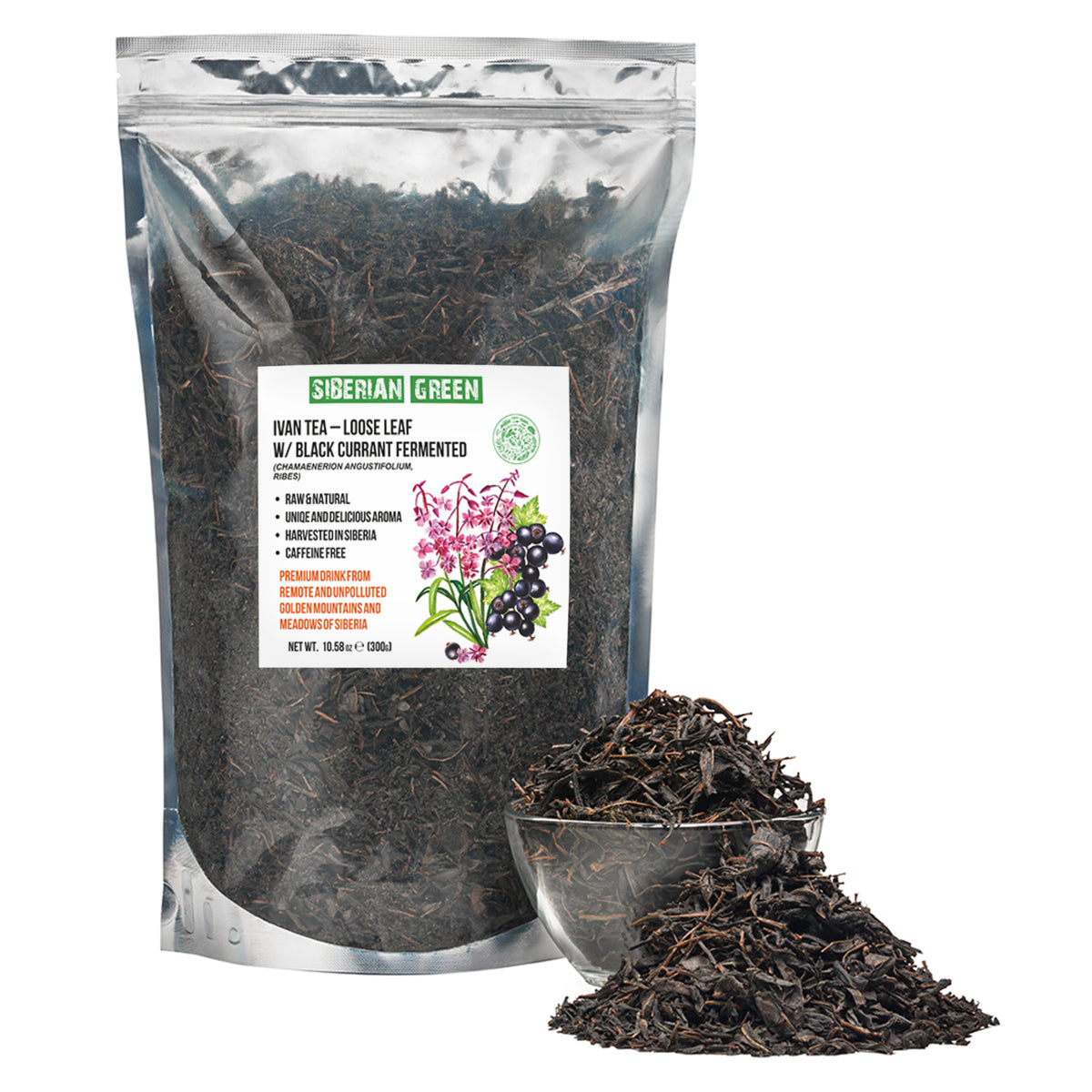 Siberian Green Fermented Ivan Tea with Black Currant Leaves – 300g