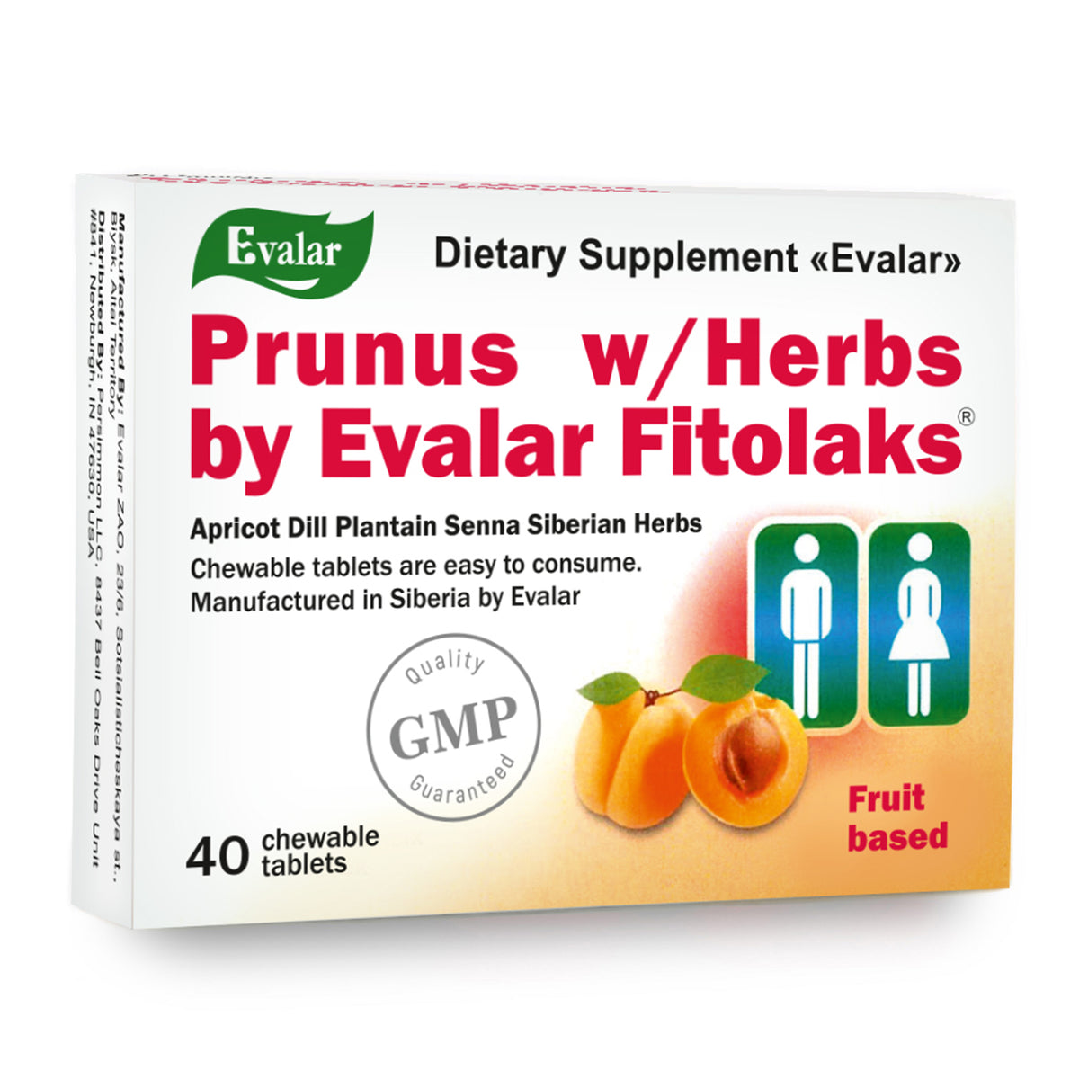 Prunus with Herbs by Evalar Fitolaks 40 Tabs