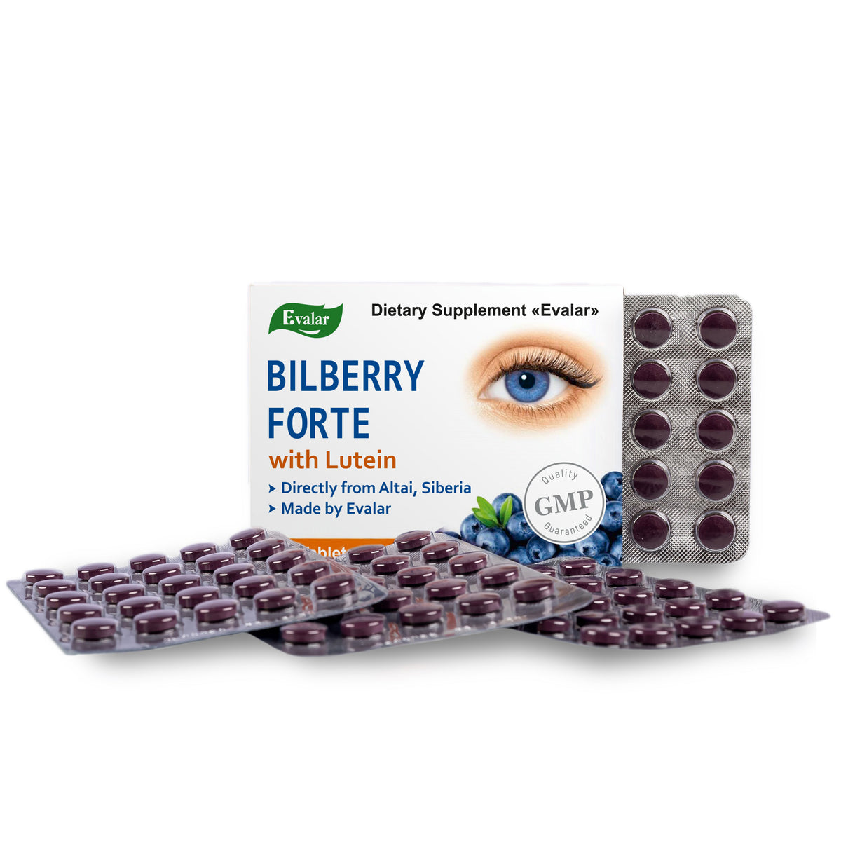 Blueberry Forte with Lutein - 100 Tablets- Vision care and Eye care supplement
