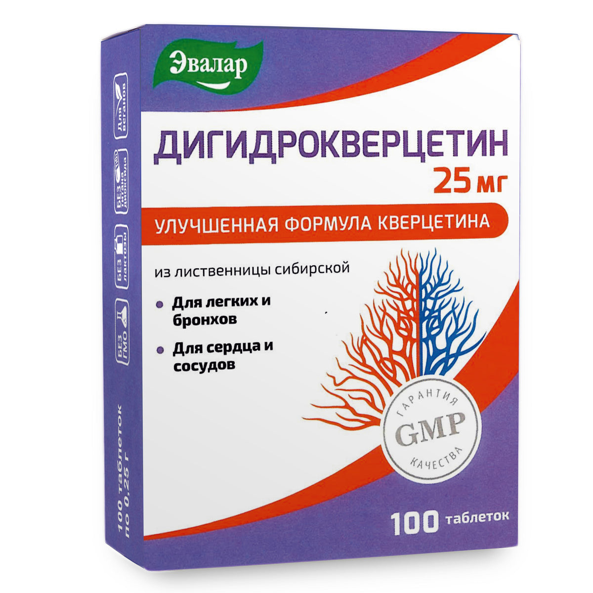 Siberian Pine Larch by Evalar Dihydro Quercetin 100 Tabs