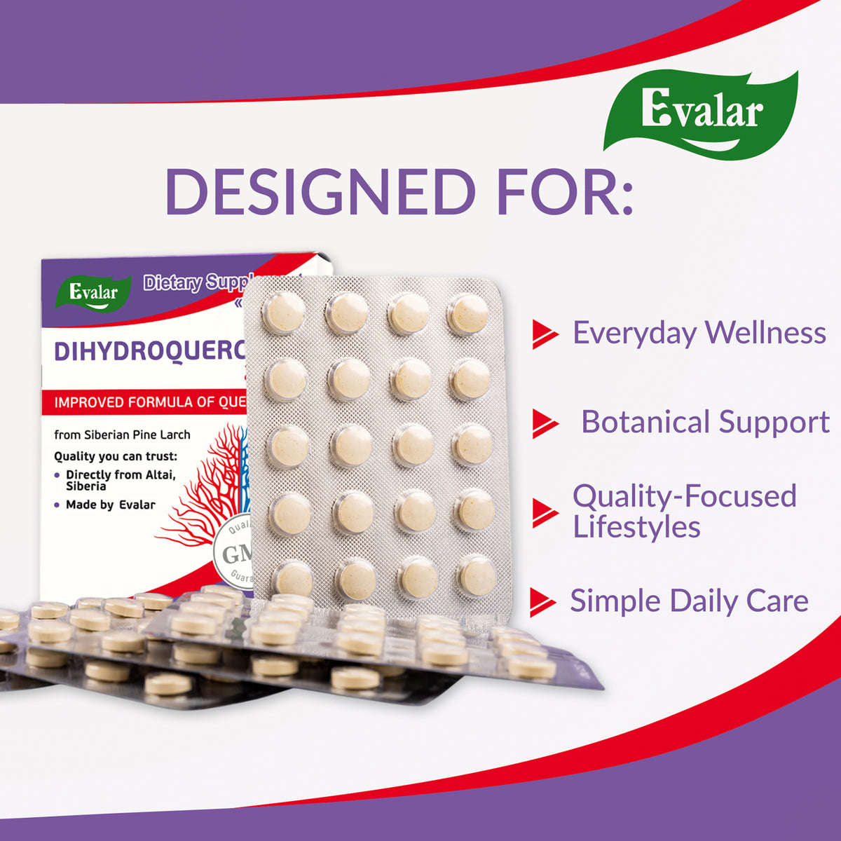 Siberian Pine Larch by Evalar Dihydro Quercetin 100 Tabs