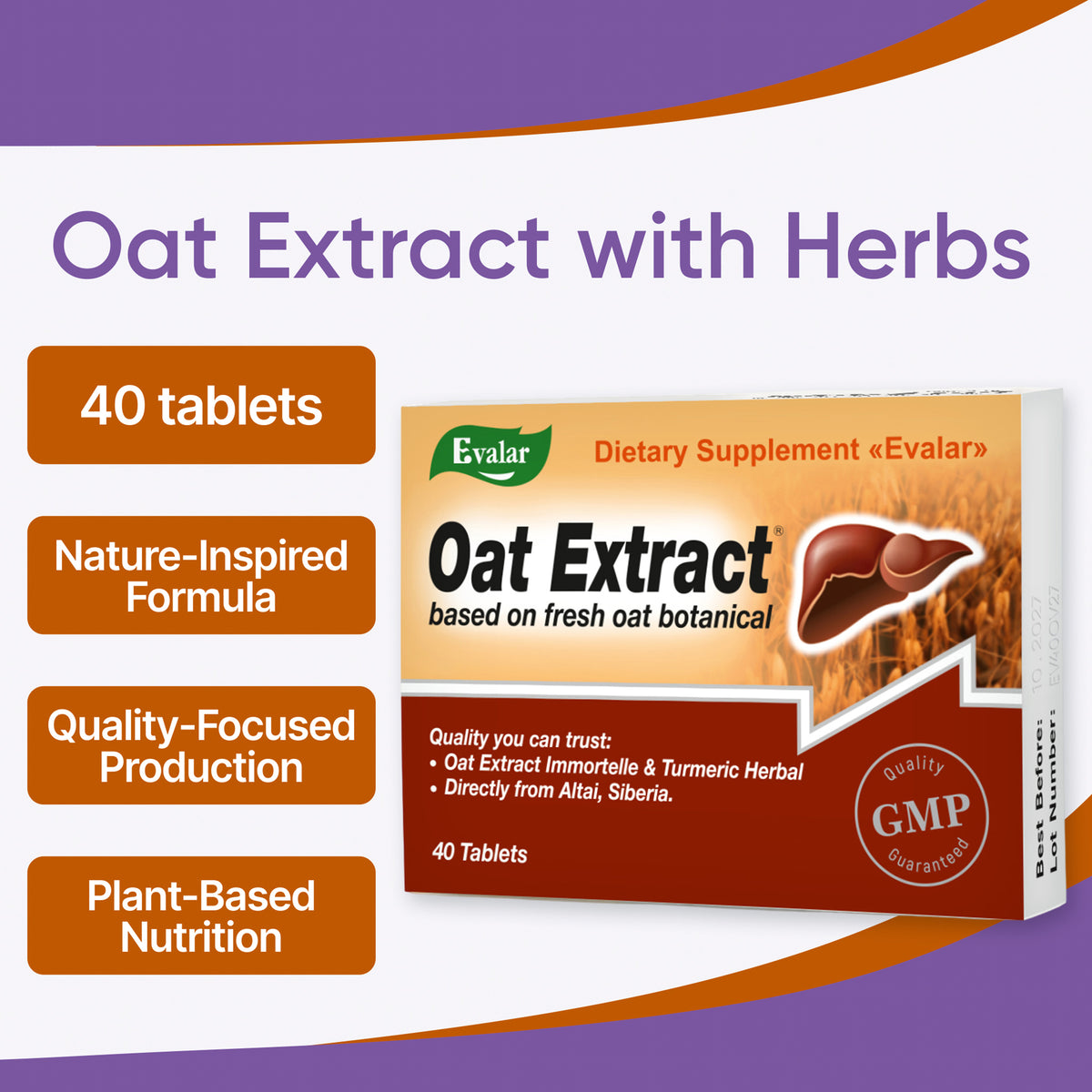 Oat Extract with Herbs by Evalar Ovesol 40 Tabs