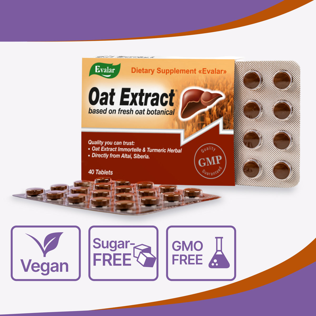 Oat Extract with Herbs by Evalar Ovesol 40 Tabs