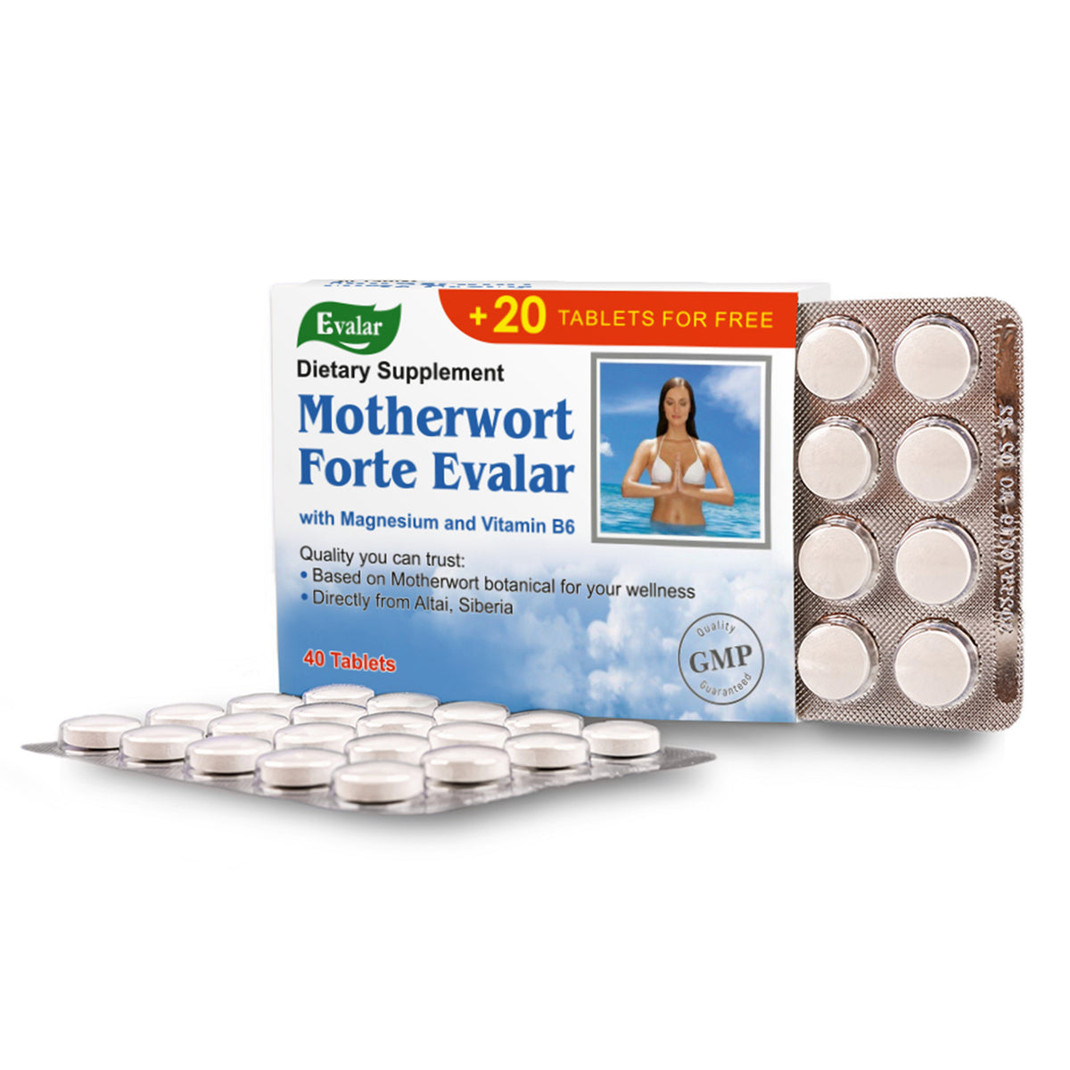 Motherwort Forte Herb with Vitamins by Evalar 40 Tabs