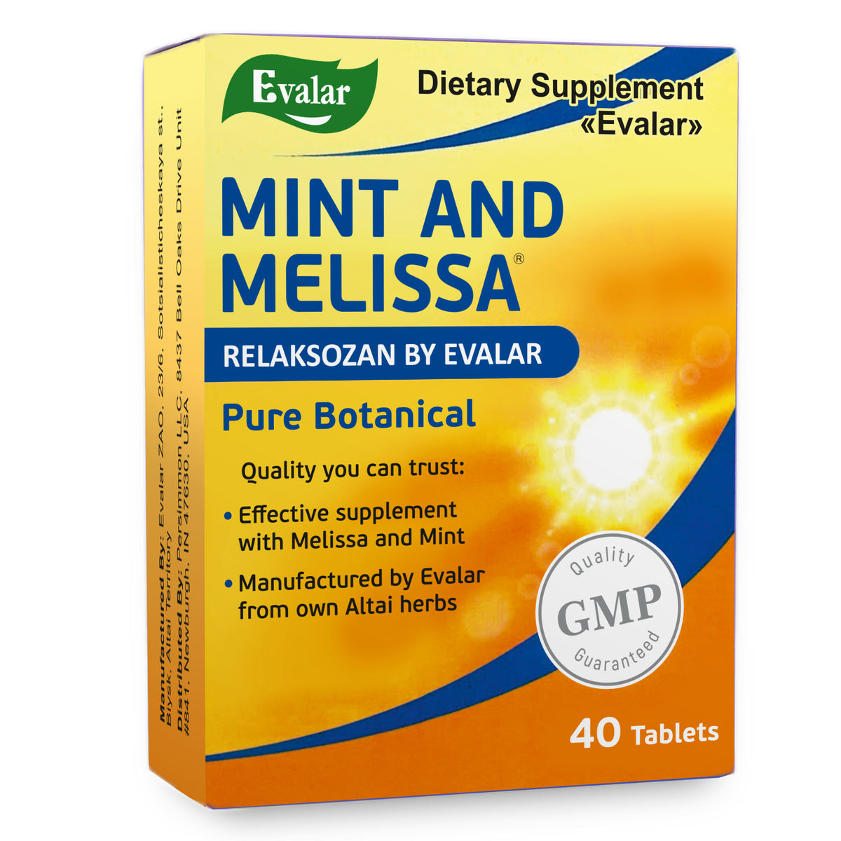 Mint Melissa Herbs by Evalar 40 Tabs