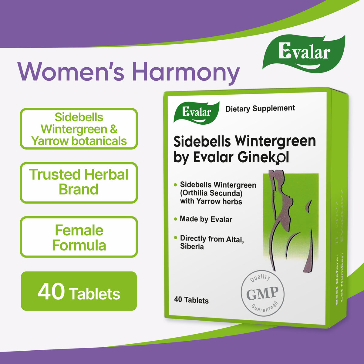 Orthilia Secunda Sidebells Wintergreen Yarrow by Evalar 40 Tabs