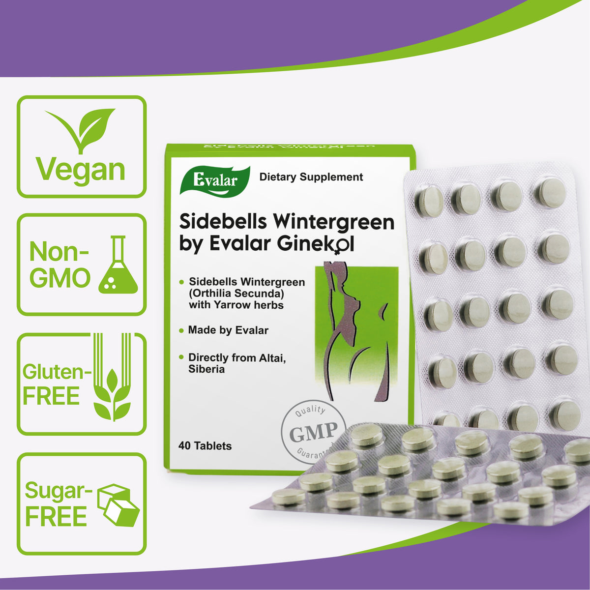 Orthilia Secunda Sidebells Wintergreen Yarrow by Evalar 40 Tabs