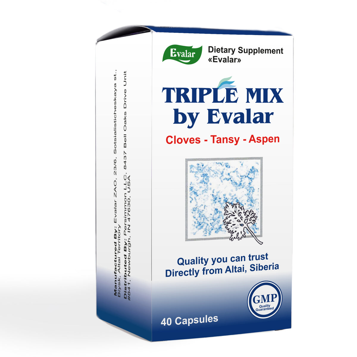 Cloves, Tansy & Aspen Herbal Mix – Evalar 40 Capsules