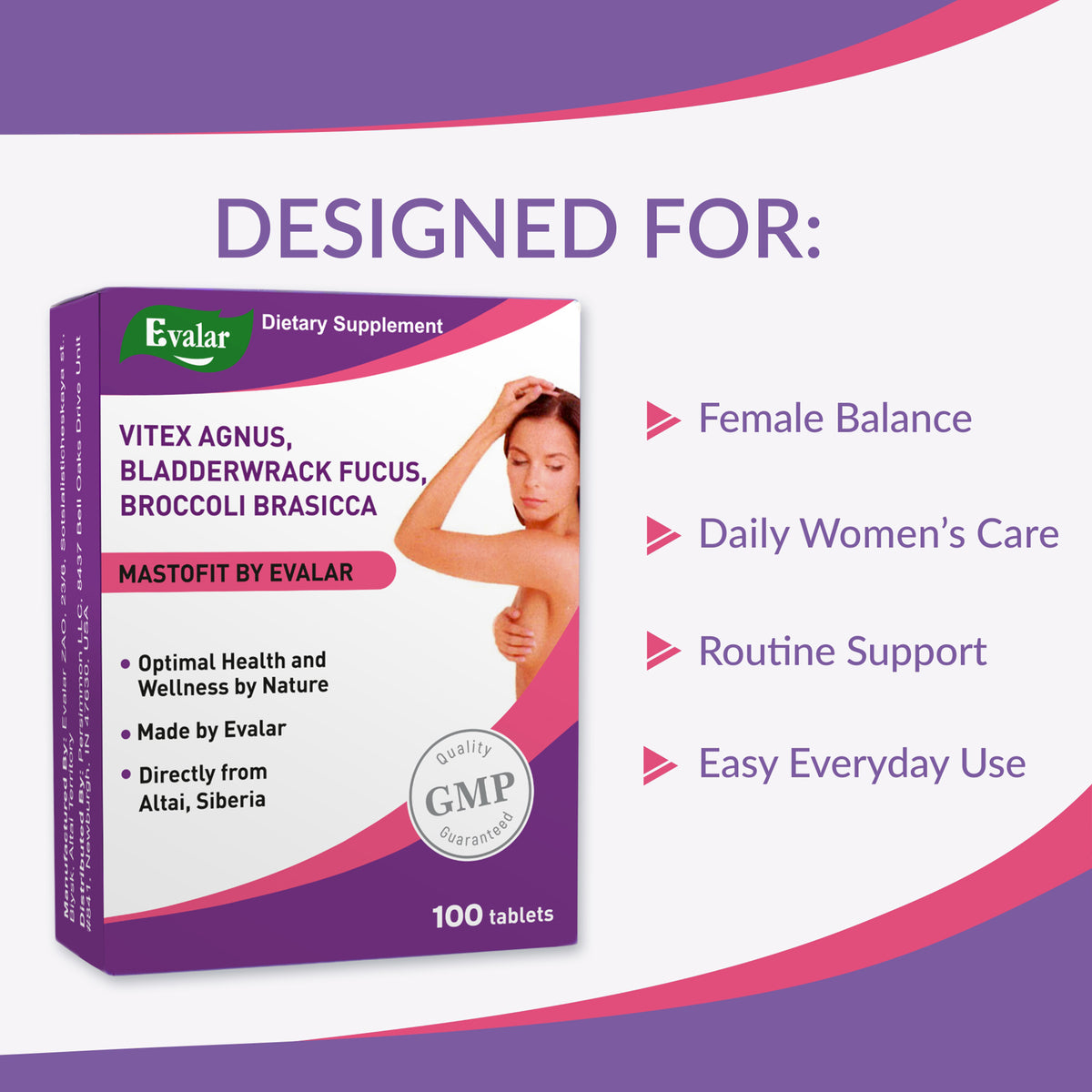 Vitex Chaste Tree Bladderwrack Fucus Extract Mastofit Herb by Evalar 100 Tab