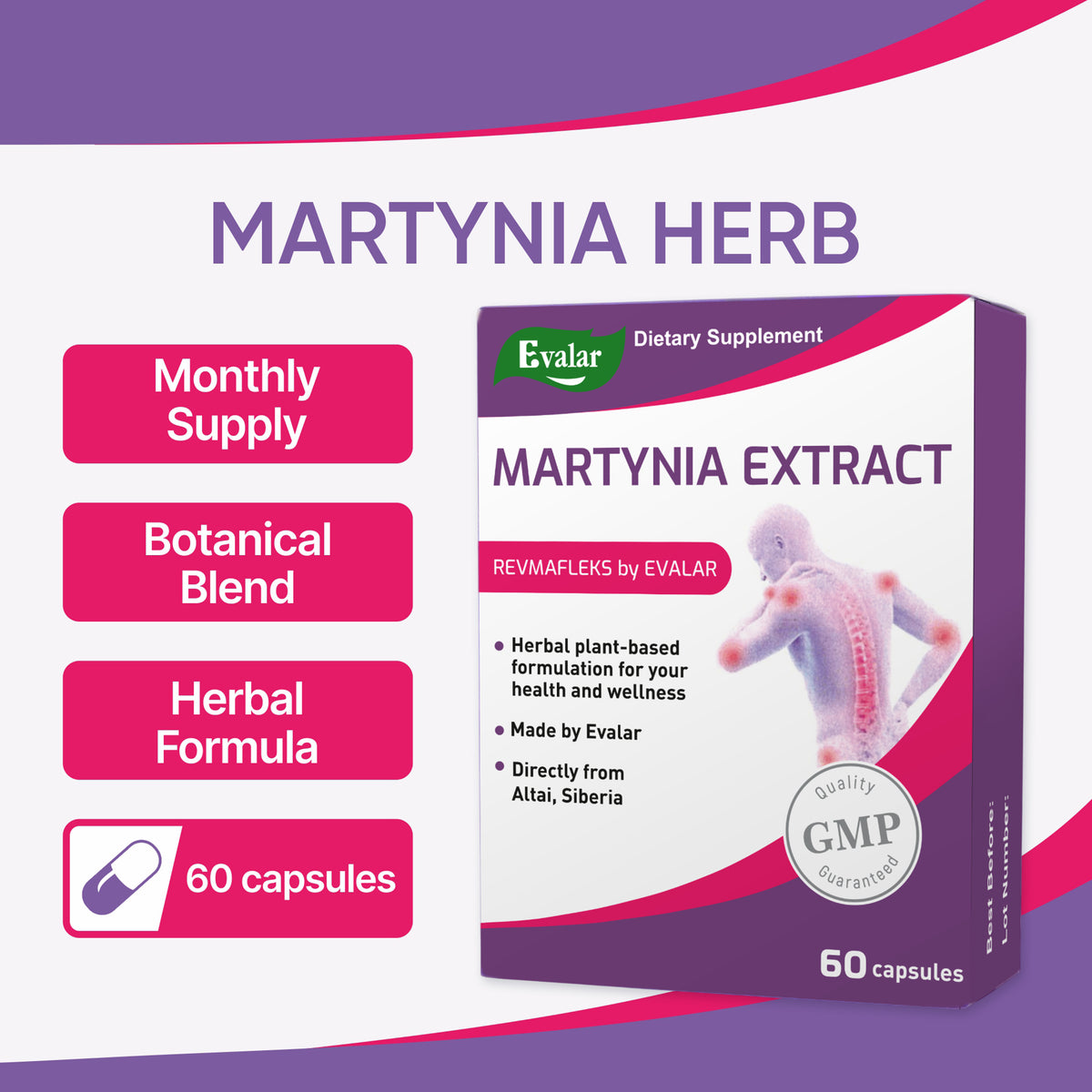 Devil’s-claw Evalar Martynia Extract of Devil’s Claw Herb 60 Capsules