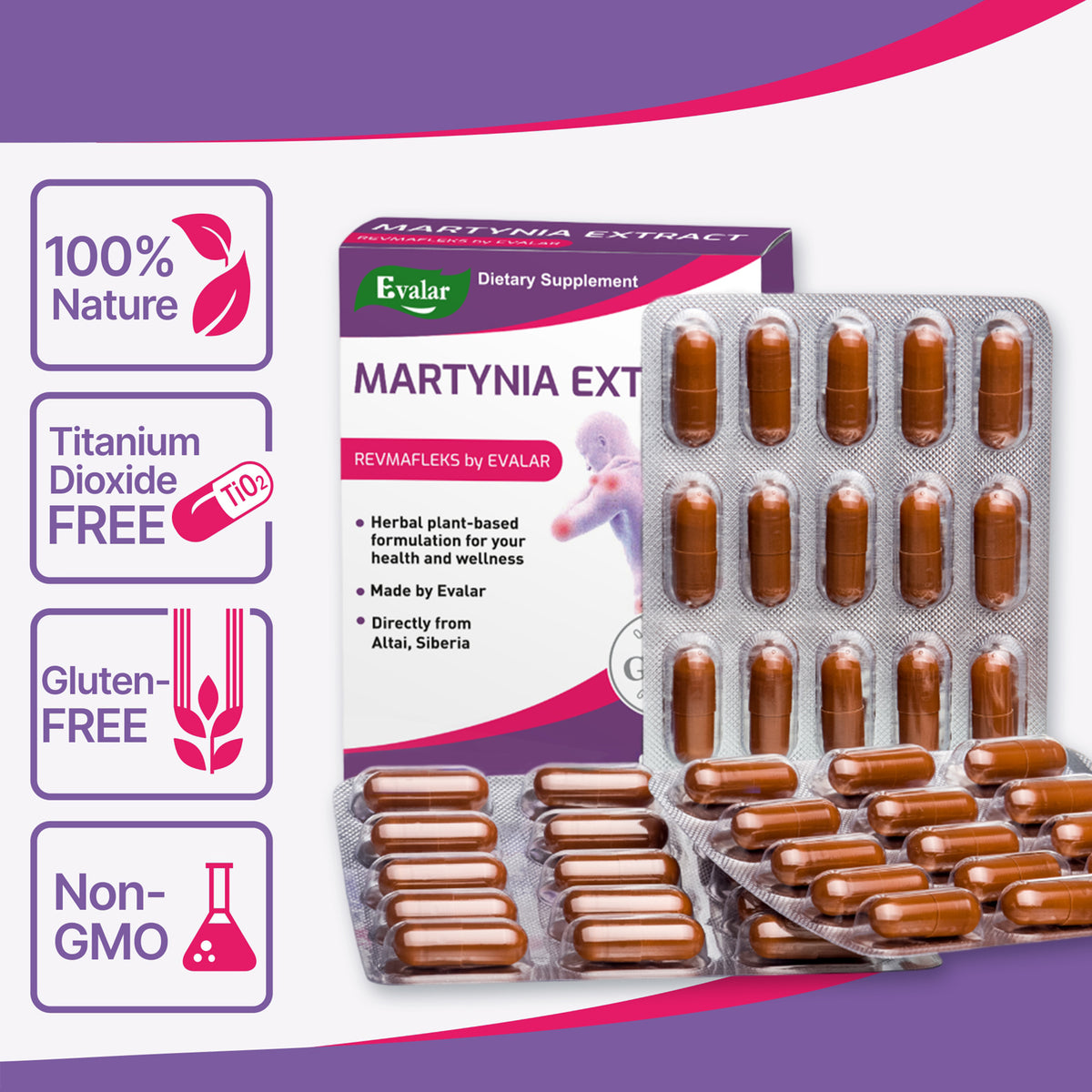 Devil’s-claw Evalar Martynia Extract of Devil’s Claw Herb 60 Capsules