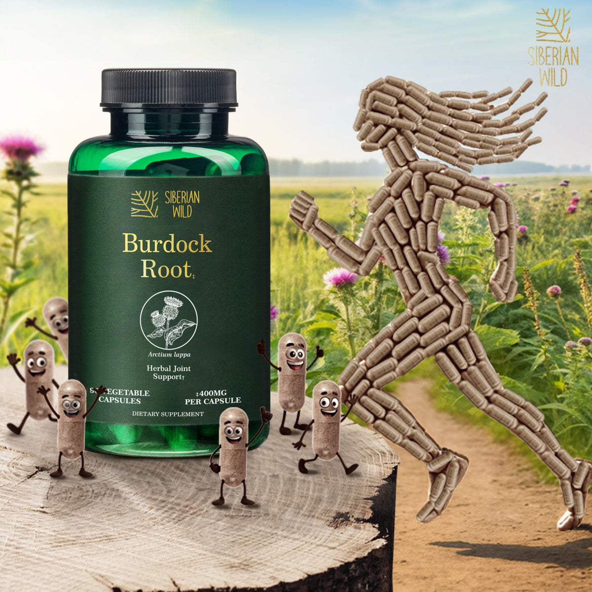 Siberian Wild Burdock Root Capsules – 1200mg