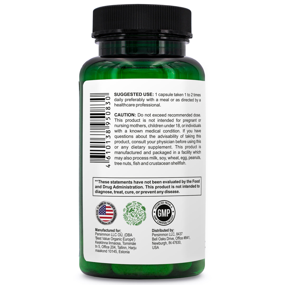 Complejo orgánico de raíz de ashwagandha, astrágalo y ginseng eleuterococo siberiano, 60 cápsulas