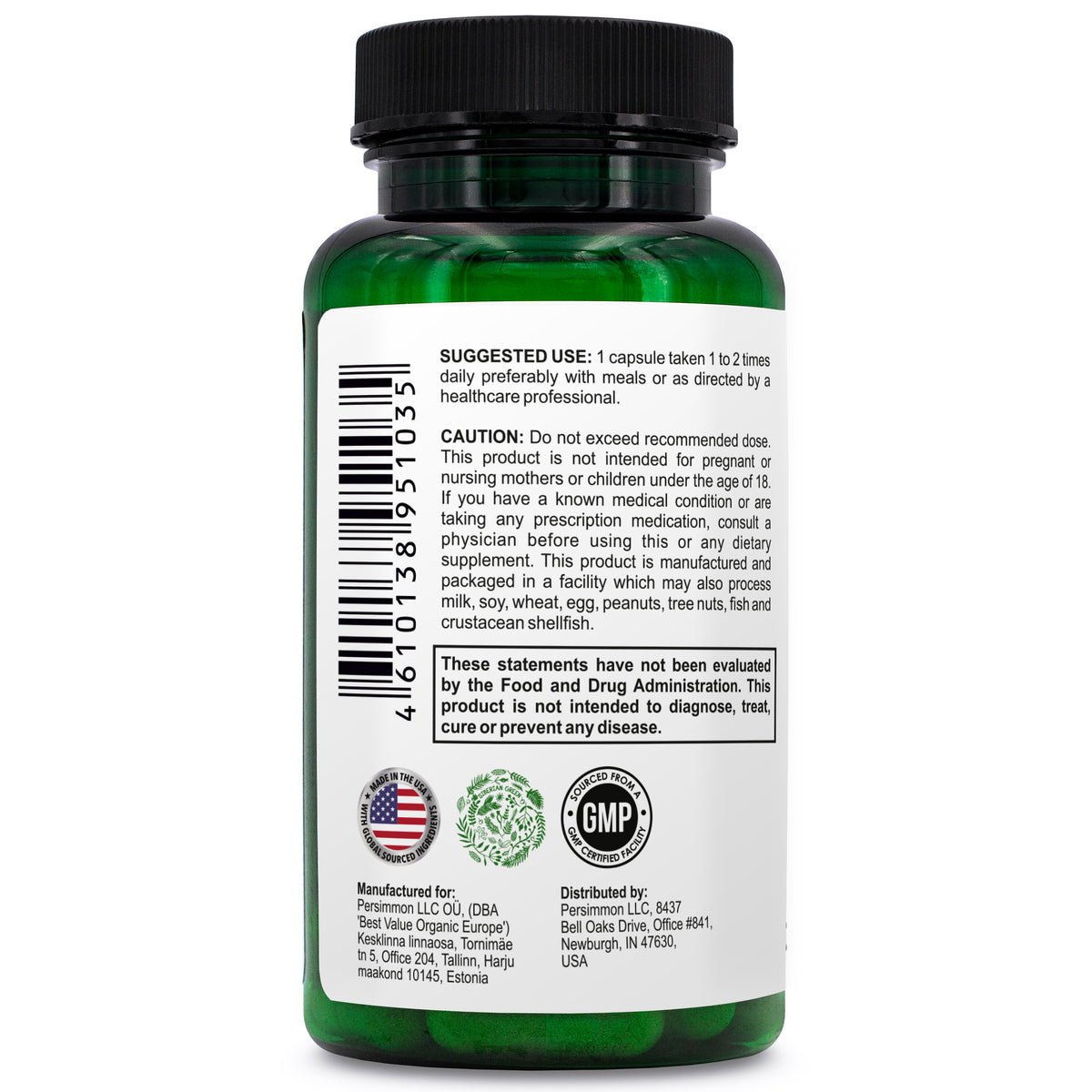 5 Hongos Melena de león verde siberiano Chaga Shiitake Maitake Reishi 60 cápsulas