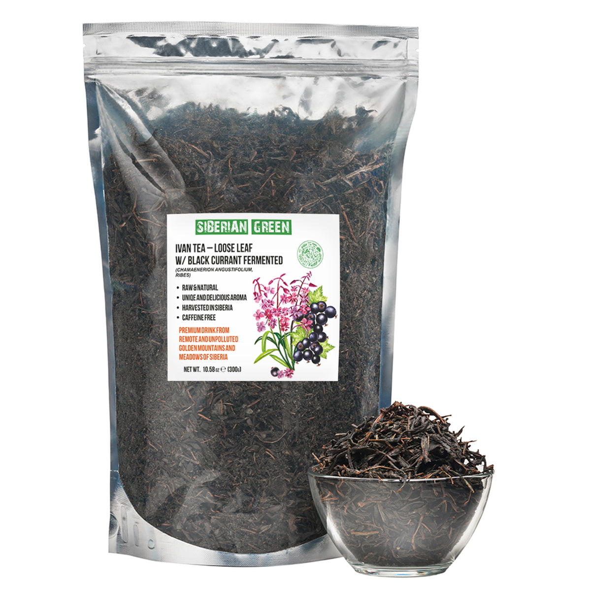 Siberian Green Fermented Ivan Tea with Black Currant Leaves – 300g