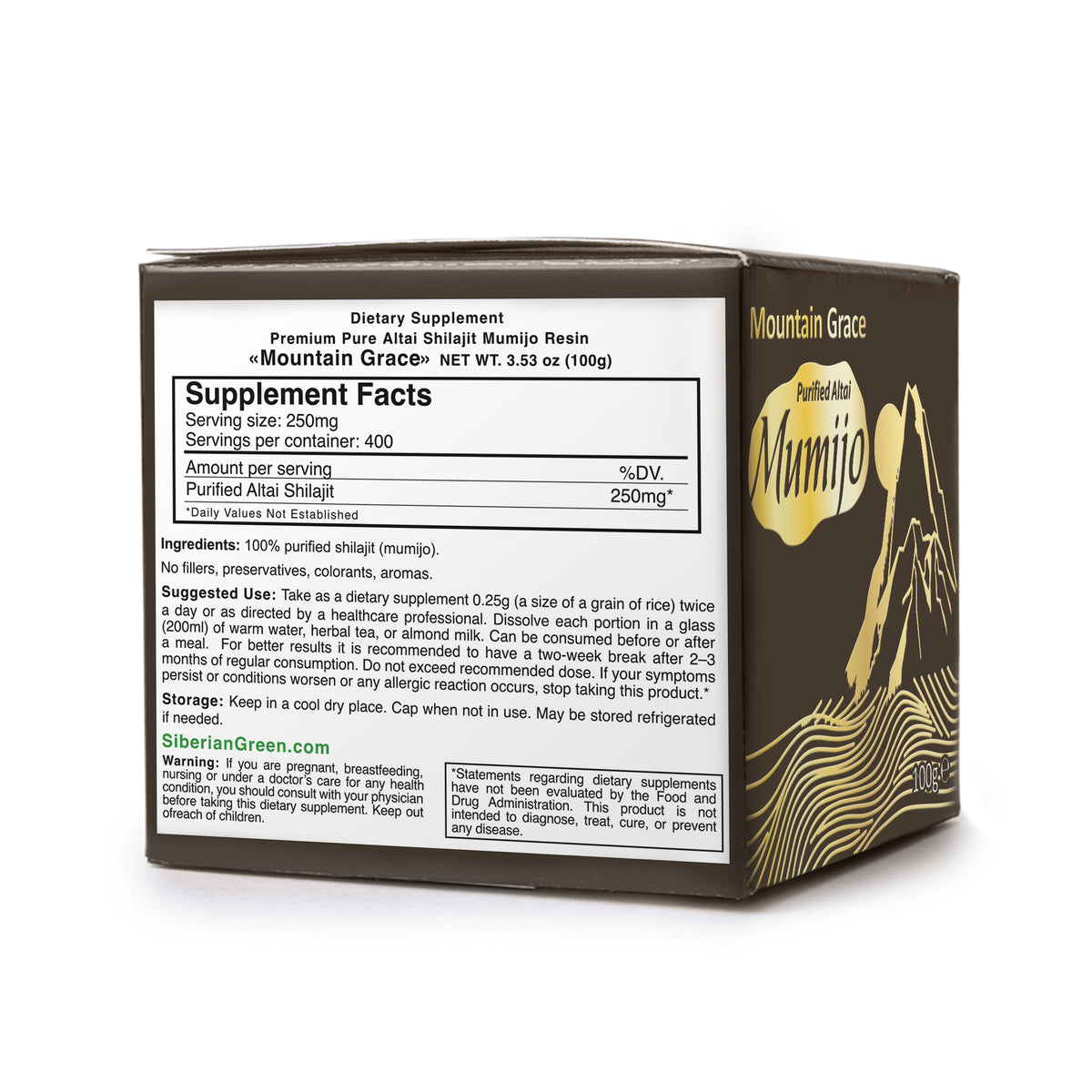 Siberian Shilajit Altai Mumijo Resin | Sibirska Mountain Grace 100g (Sachera-Med)