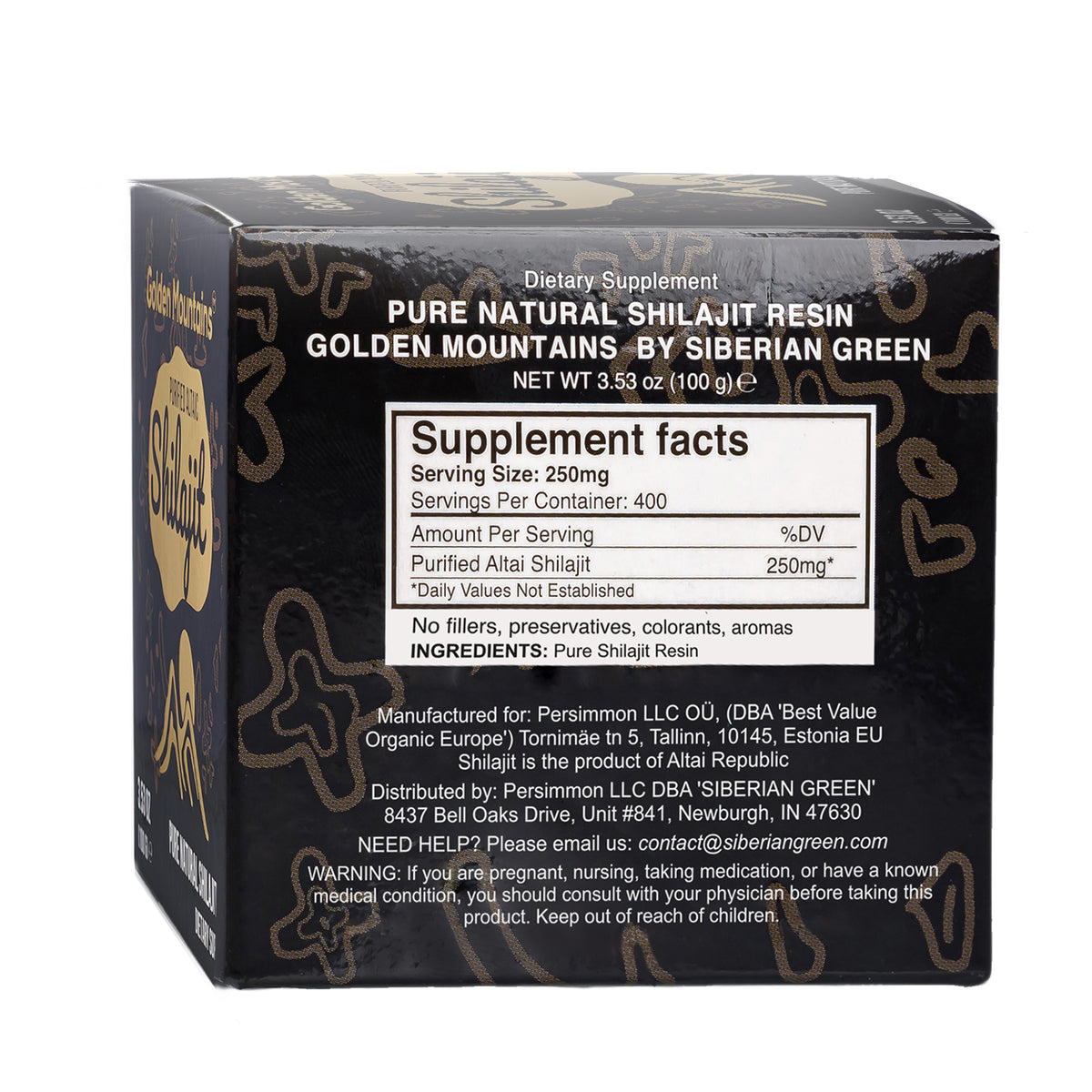 Golden Mountains Shilajit Resin 100g: Pure Altai Mountains Shilajit by Siberian Green