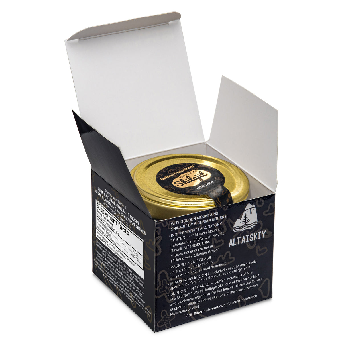 Golden Mountains Shilajit Resin 100g: Pure Altai Mountains Shilajit by Siberian Green