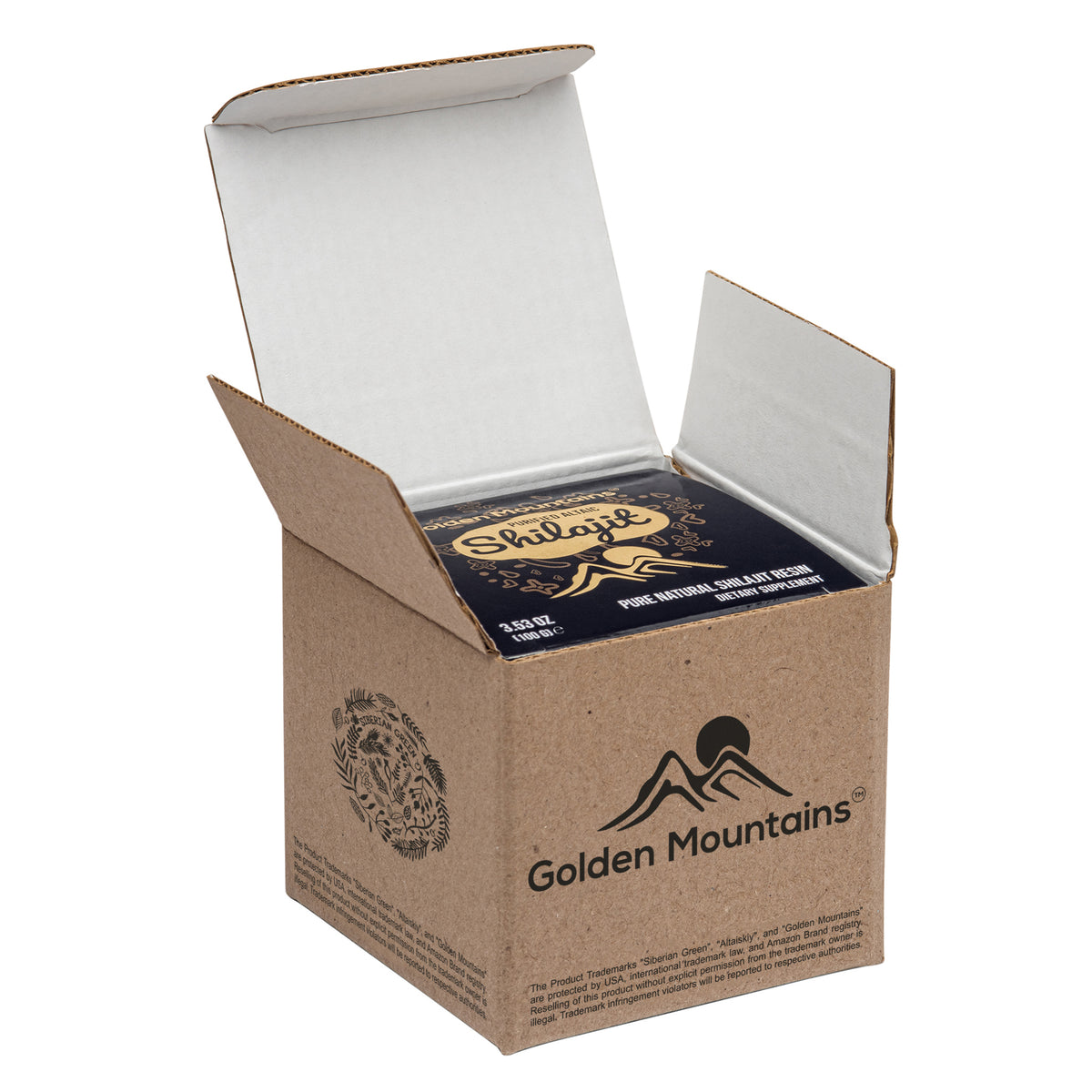 Golden Mountains Shilajit Resin 100g: Pure Altai Mountains Shilajit by Siberian Green
