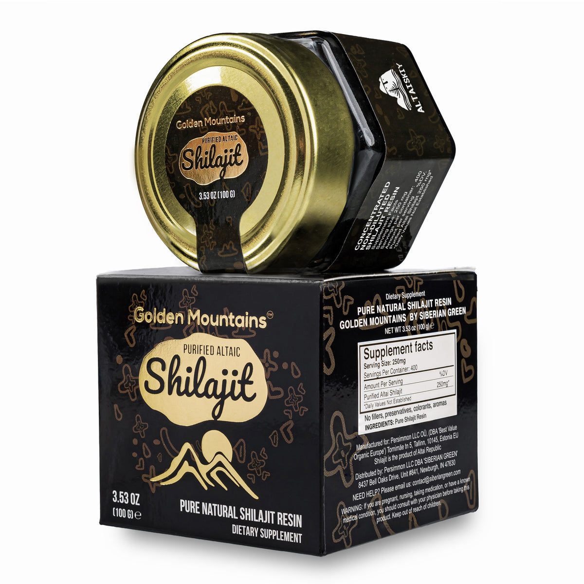 Golden Mountains Shilajit Resin 100g: Pure Altai Mountains Shilajit by Siberian Green