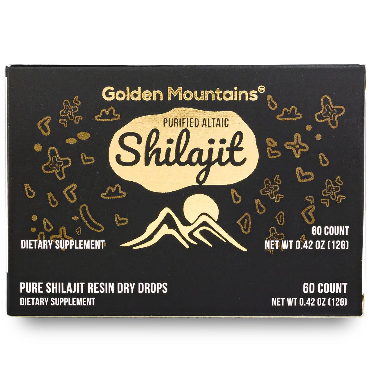 Shilajit 60 gotas secas Altai "Montañas Doradas" Verde Siberiano