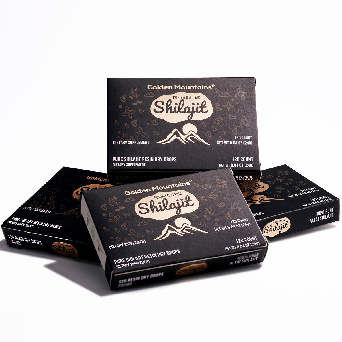 Shilajit 120 gotas secas: Shilajit de las montañas doradas de Altai de Siberian Green