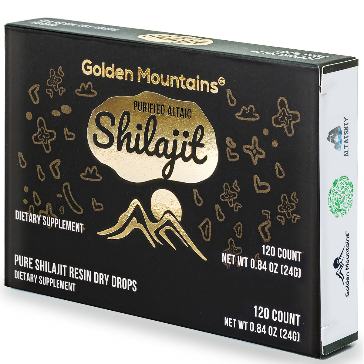 Shilajit 120 gotas secas: Shilajit de las montañas doradas de Altai de Siberian Green