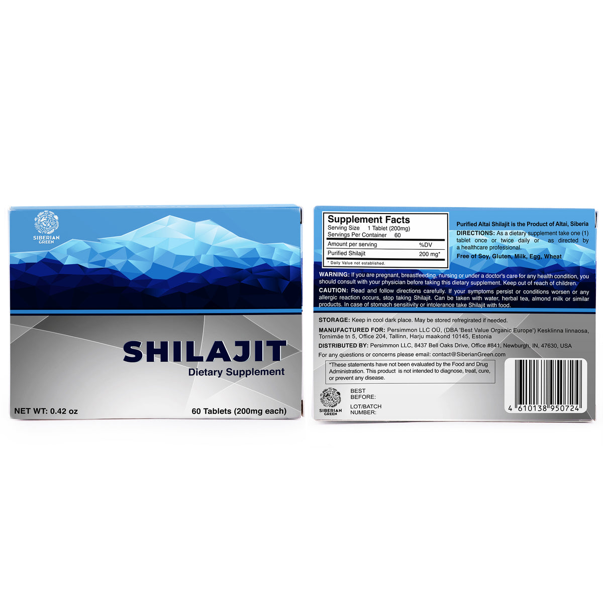 120 (Paquete de 2x60) Altaico Puro Shilajit Montañas Azules "MUMIJO" Mumio Mumiyo Resina