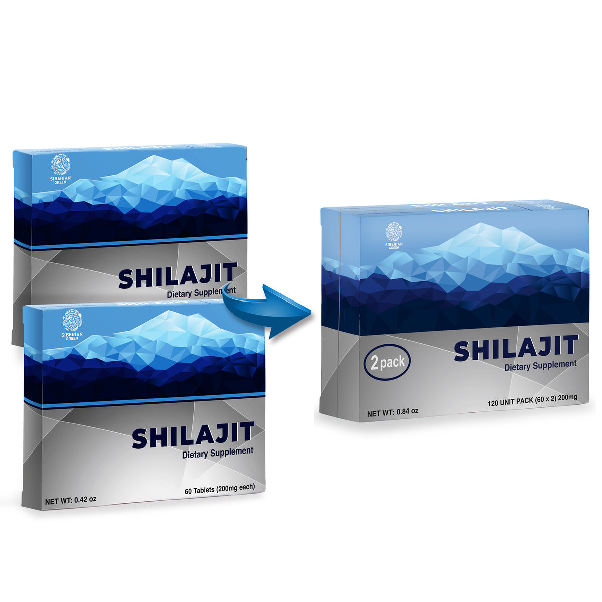 120 (Paquete de 2x60) Altaico Puro Shilajit Montañas Azules "MUMIJO" Mumio Mumiyo Resina