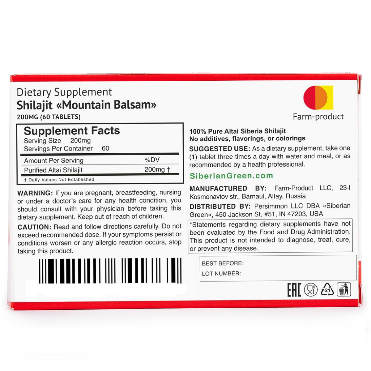 120 (2x60) "Bálsamo de Montaña" Resina Pura Shilajit Altai Mumio Mumiyo