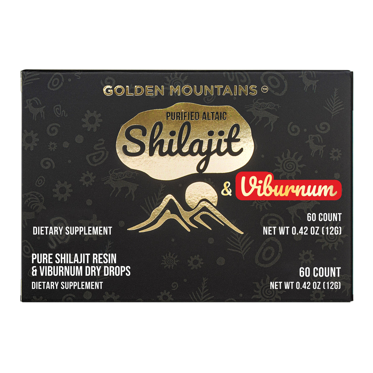 Siberian Green Shilajit Dry Drops w Viburnum Berries extract | Altai Golden Mountains | 60 x 200mg