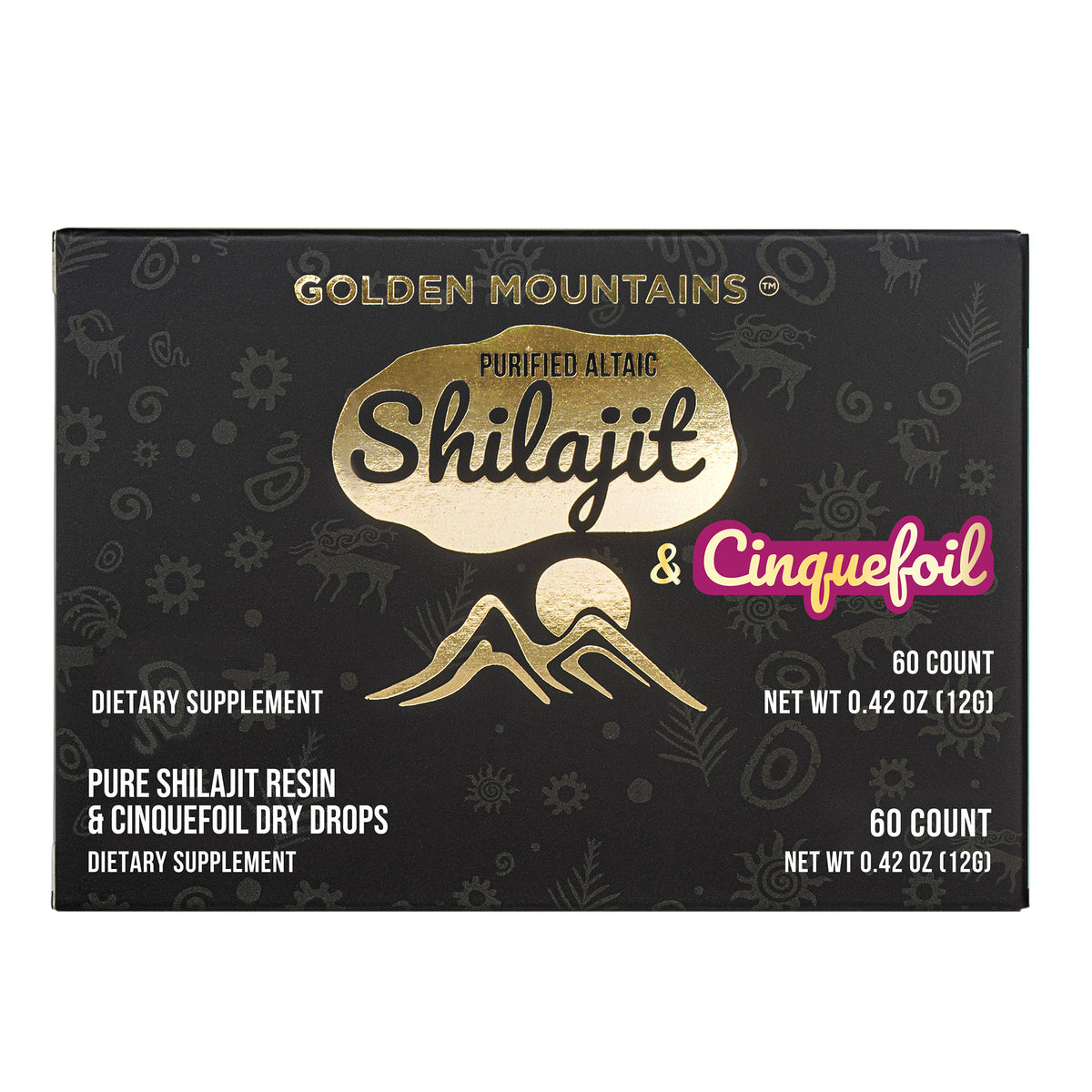 Siberian Green Shilajit Dry Drops w Cinquefoil extract | Altai Golden Mountains | 60 x 200mg